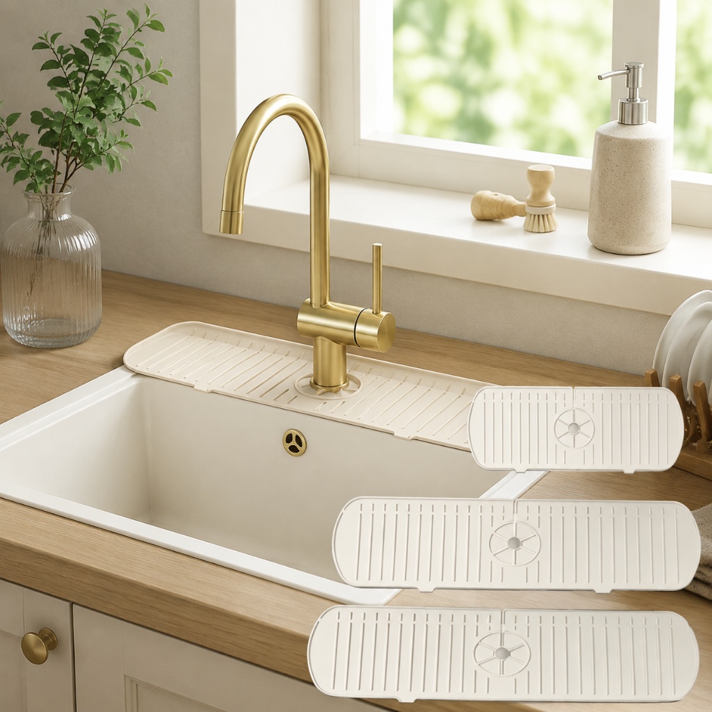Silicone Tap Washer - Tapete de Silicone para Torneira, Protetor
